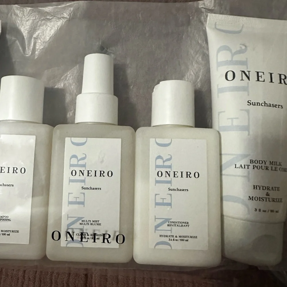 Oneiro Sunchasers Travel Set – 5 pc Hydrate & Moisturize Hair & Body Kit – NWT